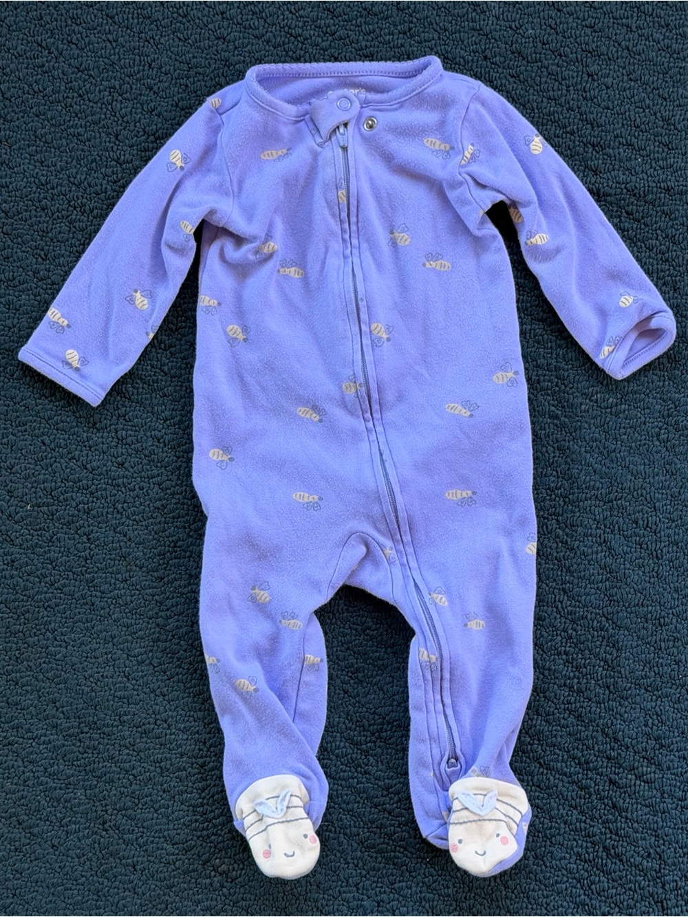 Carter's Lavender Footed One-Piece with Bee Motif